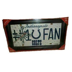License Plate Wall Clock Indianapolis Colts